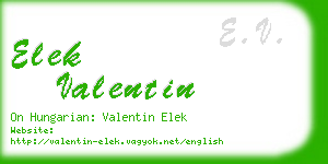 elek valentin business card